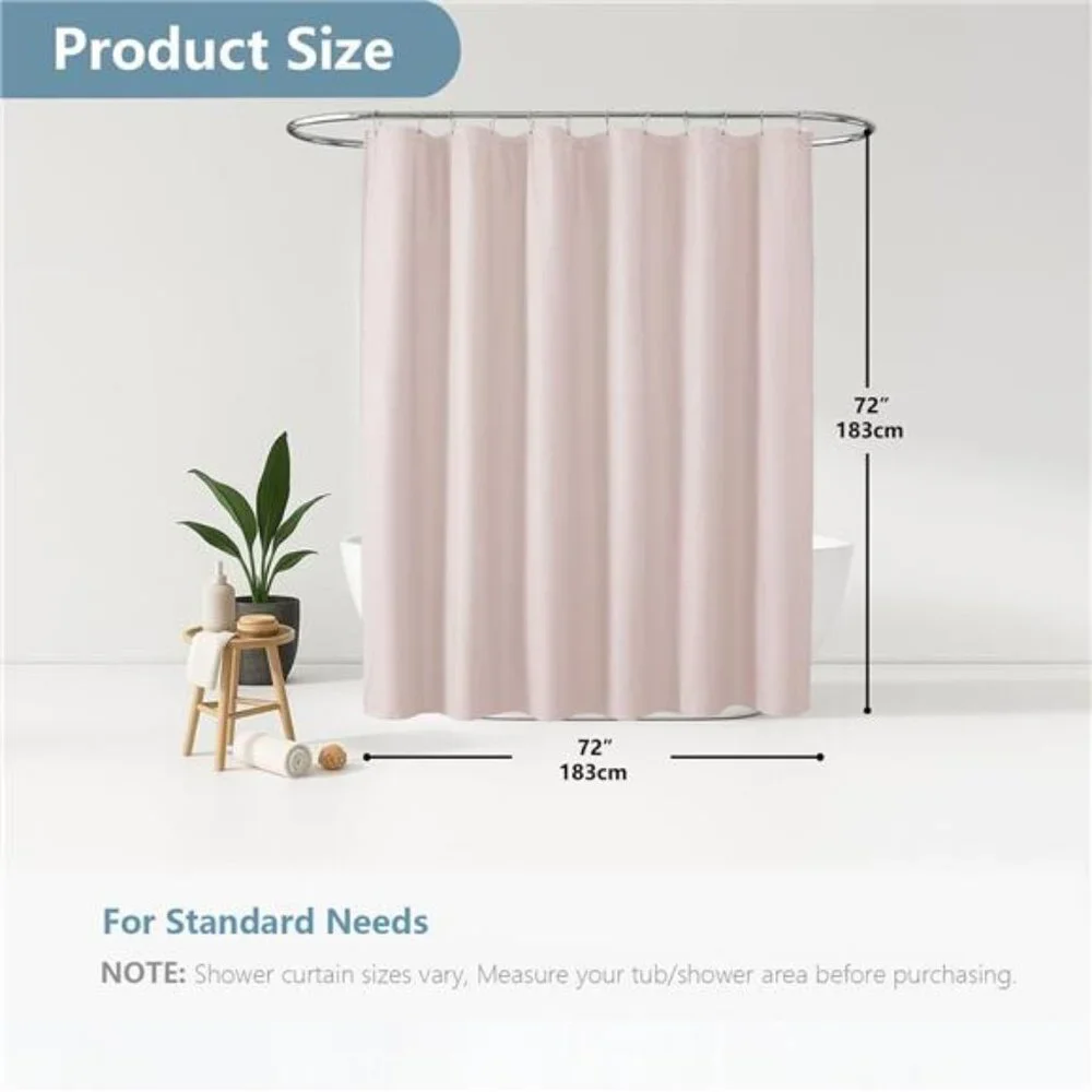 Berry Pink Shower Curtain, Kids Bathroom Curtain 72 Inch Long, 3D Shower Curtain